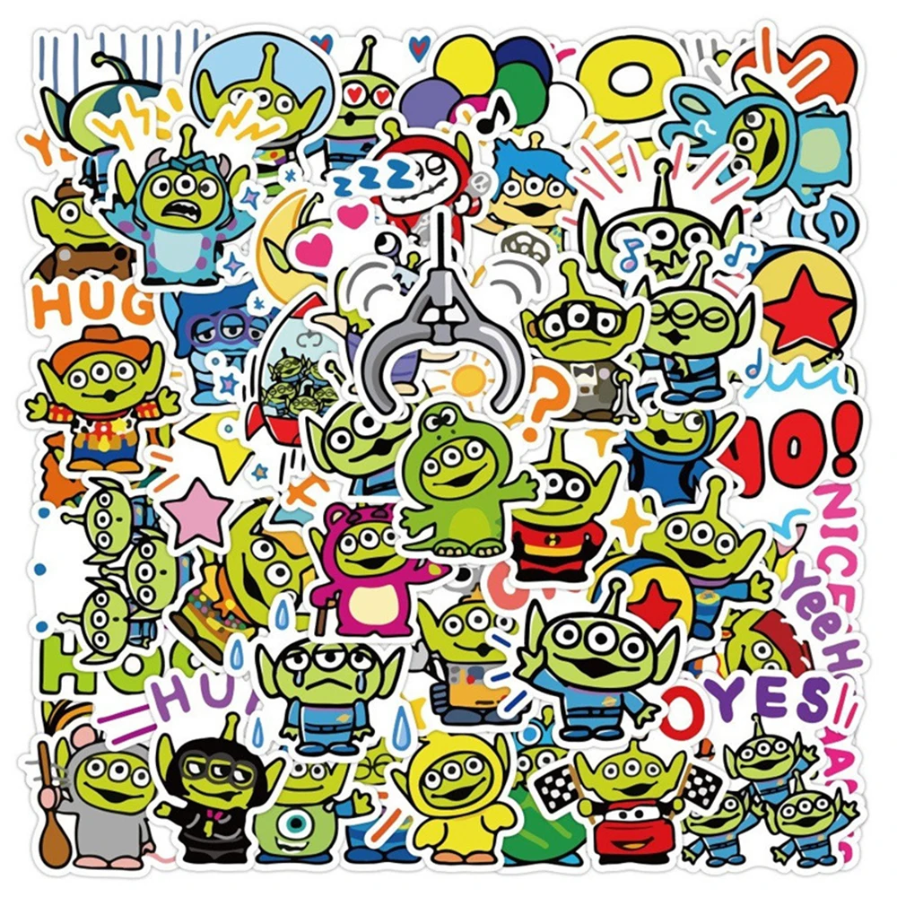 10/30/50 stücke Disney Anime Spielzeug Geschichte Alien Aufkleber Kawaii Graffiti Aufkleber Telefon Notebook Skateboard niedlichen Cartoon Kinder Abziehbilder Spielzeug