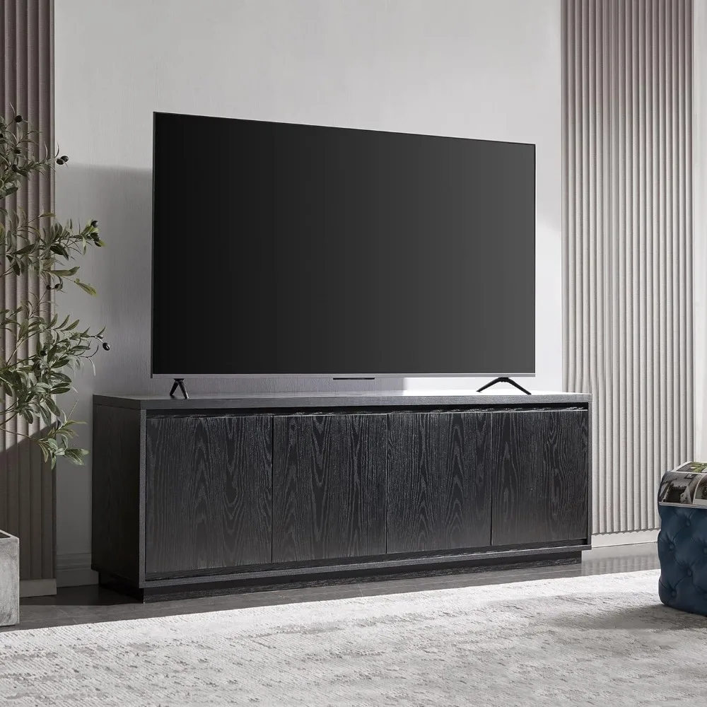 Presque TV Stand, 68 "Wide, Preto
