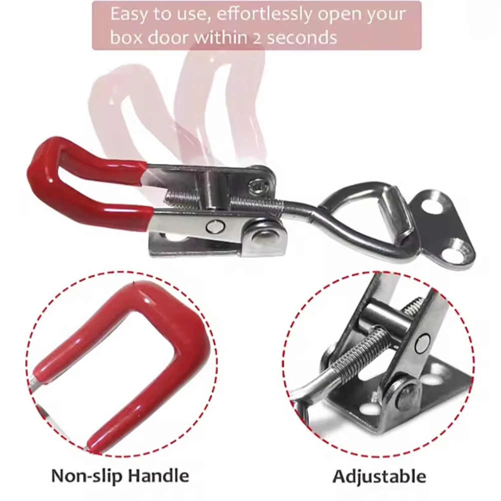 Stainless Steel Locks Adjustable Buckles Horizontal Clamp Quick Door Bolt Clamp