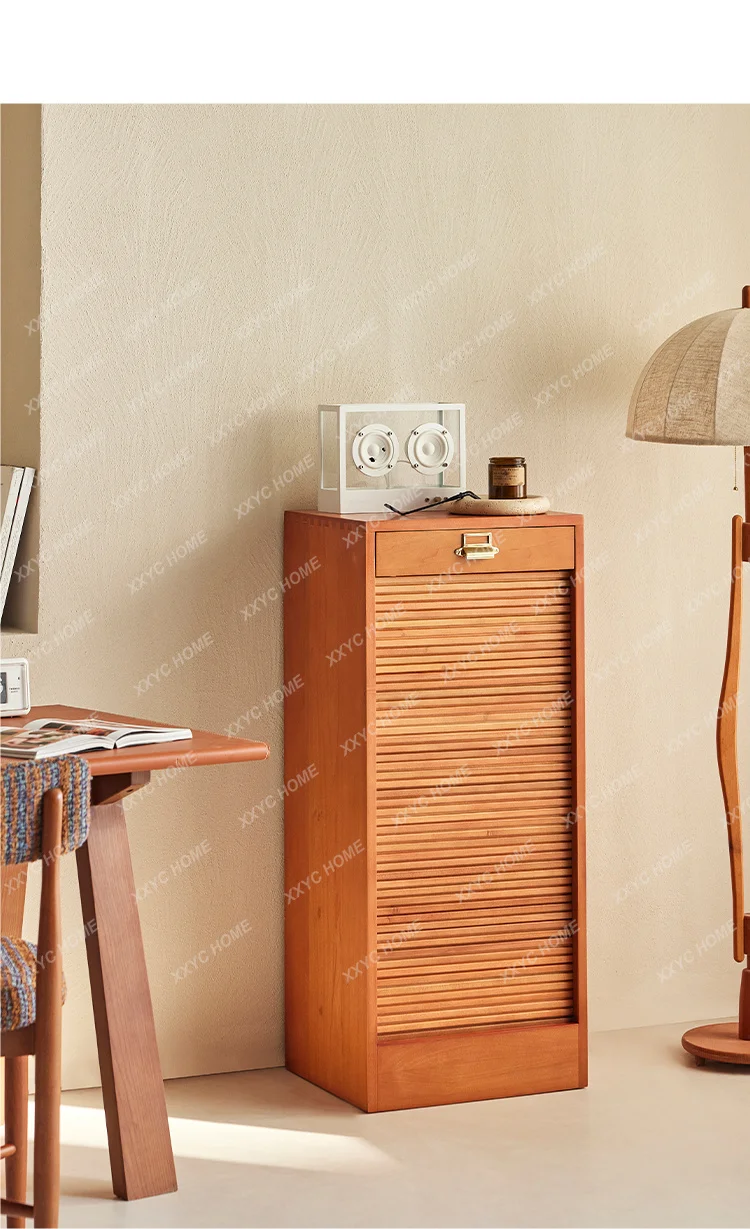 AA retro chest cabinet roller shutter file studio storage storage cabinet solid wood antique treasure jewelry cabinet