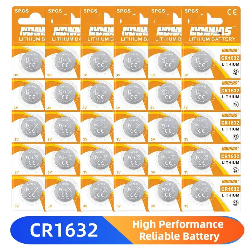 2-50pcs 3V CR1632 Button Cell Battery Multi Compatible Model Long Service Life For Vehicle Remote Clock Smart Small Gadgets