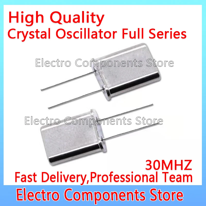5PCS/Lot 49U 2P Passive Crystal Oscillator 30M DIP2 HC-49U 30MHZ 30.000MHZ 2Pin Resonator DIP Through Hole DIP-2P