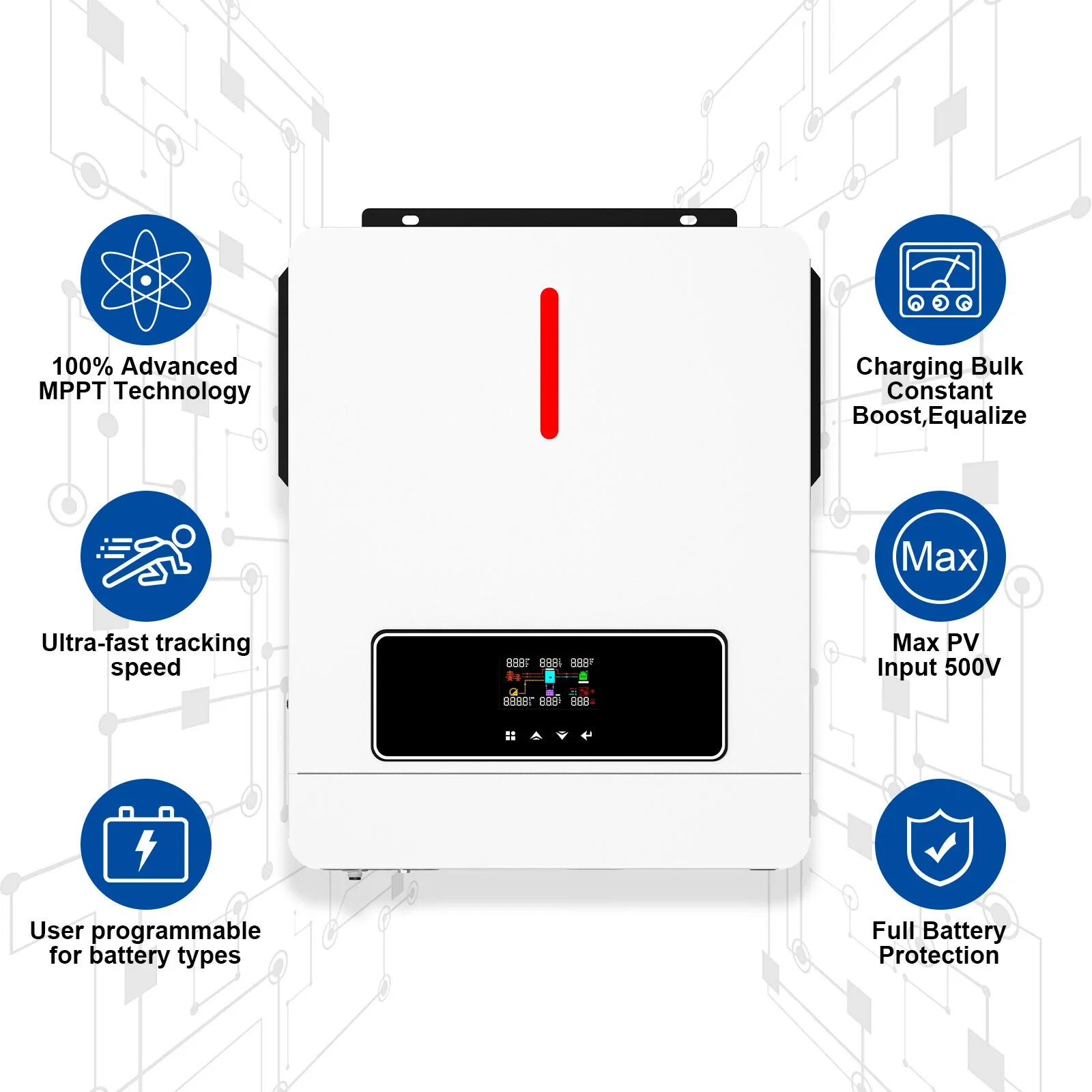 CNswipower موجة جيبية نقية عاكس هجين 4000VA 3600 واط 120A MPPT تحكم إمدادات الطاقة نظام سلوار