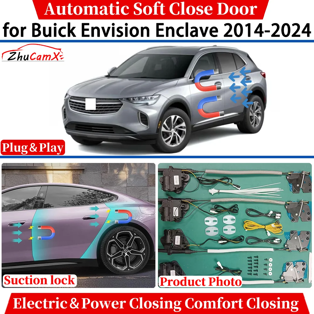 ZhuCamX for Buick Envision Enclave 2014-2024 Car Automatic Soft Close Door Electric Power Comfort Closing Suction lock System