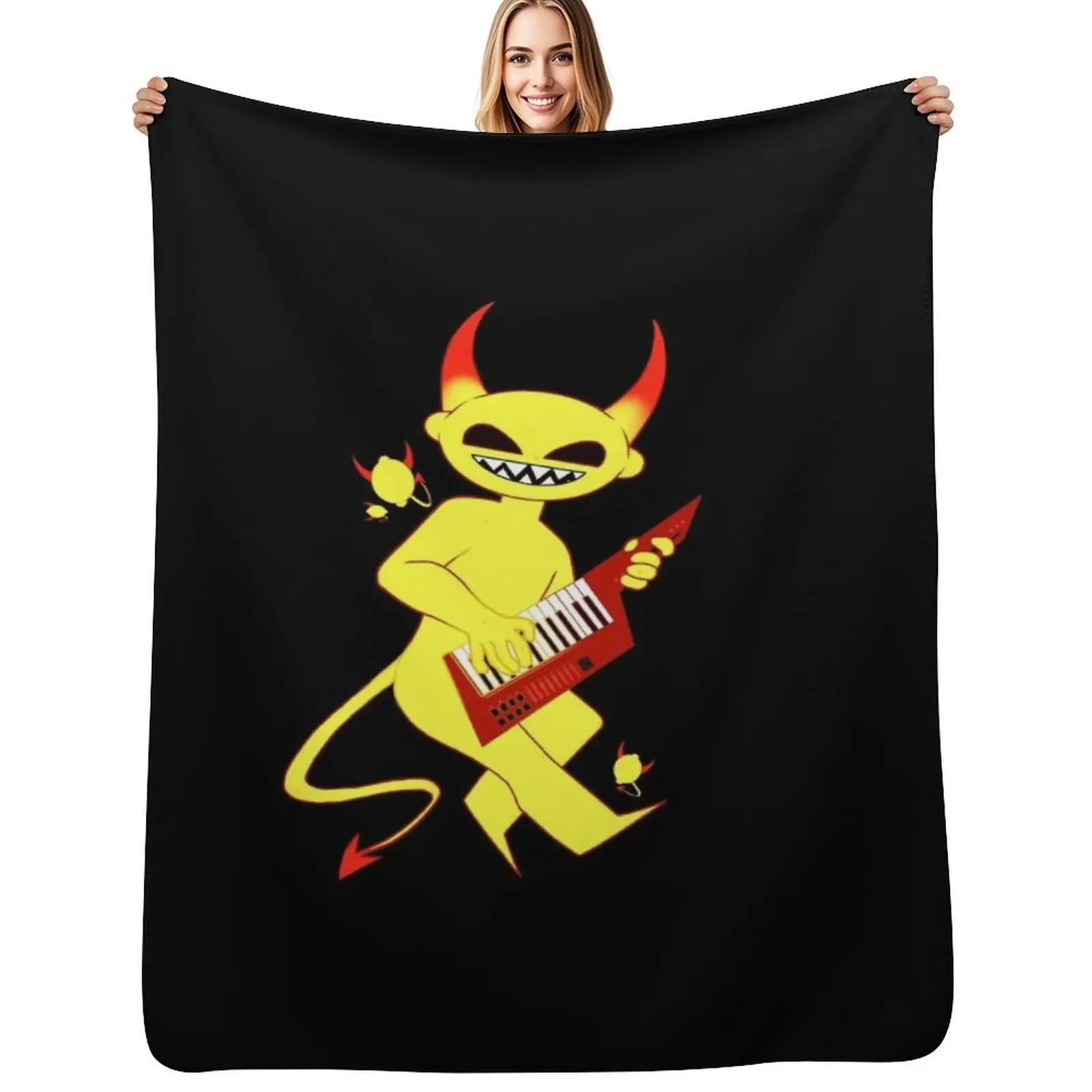 

Lemon Demon Throw Blanket Anti Shedding Soft Fuzzy Blanket for Home