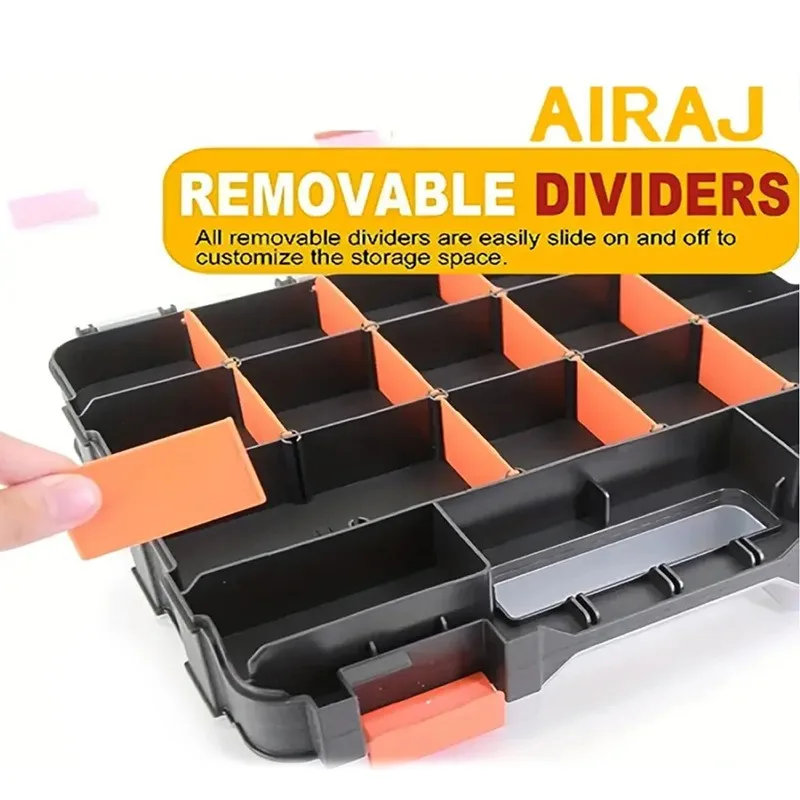 Double Sided Flip Plastic Parts Storage Box Multi Compartment Hardware Screw Accessory Organizer Case