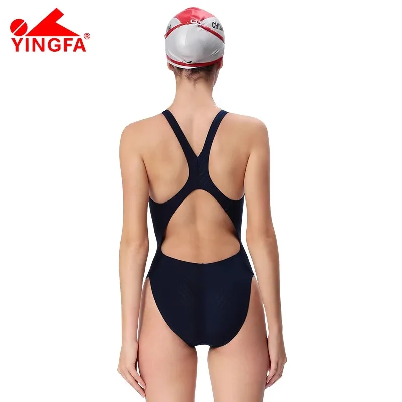 Yingfa 922 Girl Swimwear Training Competition Waterproof Chlorine Resistant Striped One Piece Swimsuit Women Bathing Suits