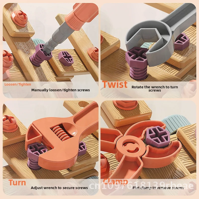 DIY Tool Box Set for Children 4-6 Years Old Simulation Puzzle Disassembly Assembly Screw Repair Tools Set Boys & Girls
