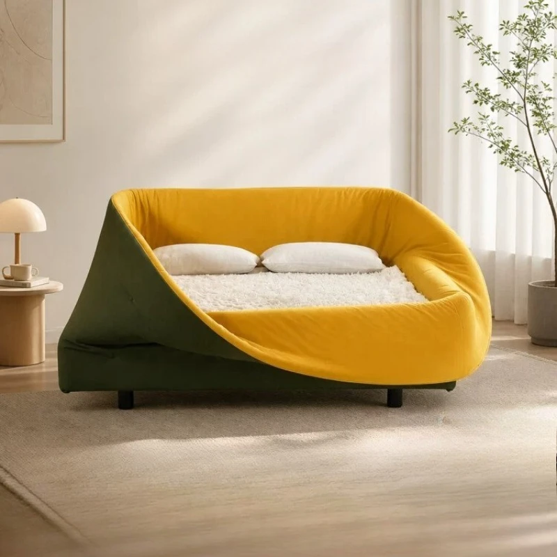 180x200cm Fabric Bird Nest Bed, Double Isolation Design Parent-Child Bed Ins Style Floor Bed for Bedroom interior furniture