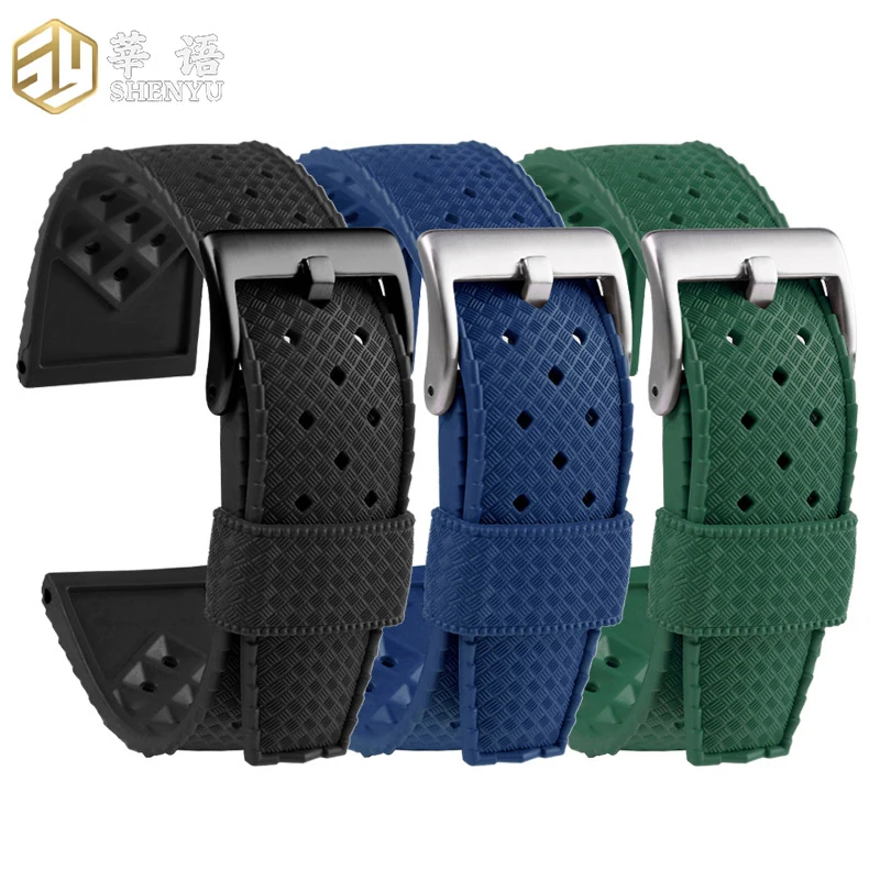 Pulseiras de relógio de silicone de 20mm 22mm, pulseiras universais de borracha à prova d'água e resistentes ao suor para relógios Rolex Seiko e Casio