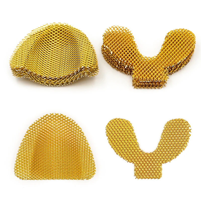 50pcs Denture Reinforcement Mesh Teeth Impression Metal Net Trays for Upper and Lower Palatal Denture Materials Lab Tool