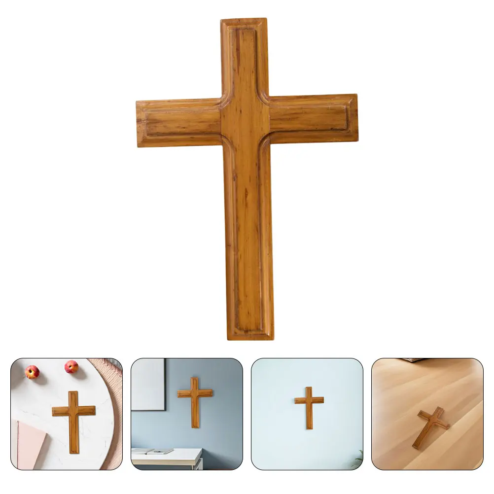 

Solid Wood Decorative Religious Wall Hanging For Home Church Bedroom Jesus Cross Ornament Holy Wall Art Cross Symbol Statue