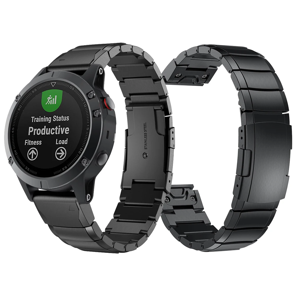 for Garmin Fenix 6 6S 6X QuickFit 20 22mm 26mm Metal Strap Band Fenix 5 5S 5X Plus/3 HR/MARQ Bracelet Stainless Steel Watchband