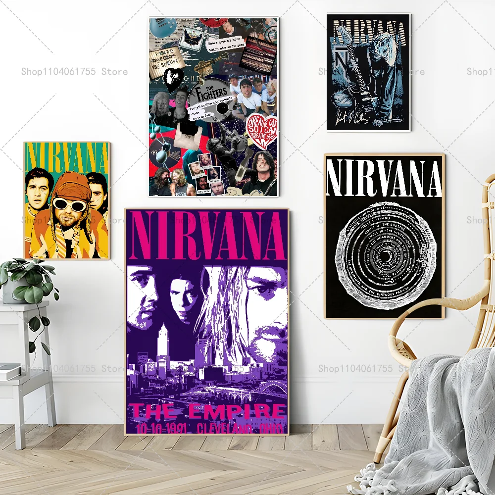 1PC N-nirvana Poster Paper Print Home Living Room Bedroom Entrance Bar Restaurant Cafe Art Painting Decoration