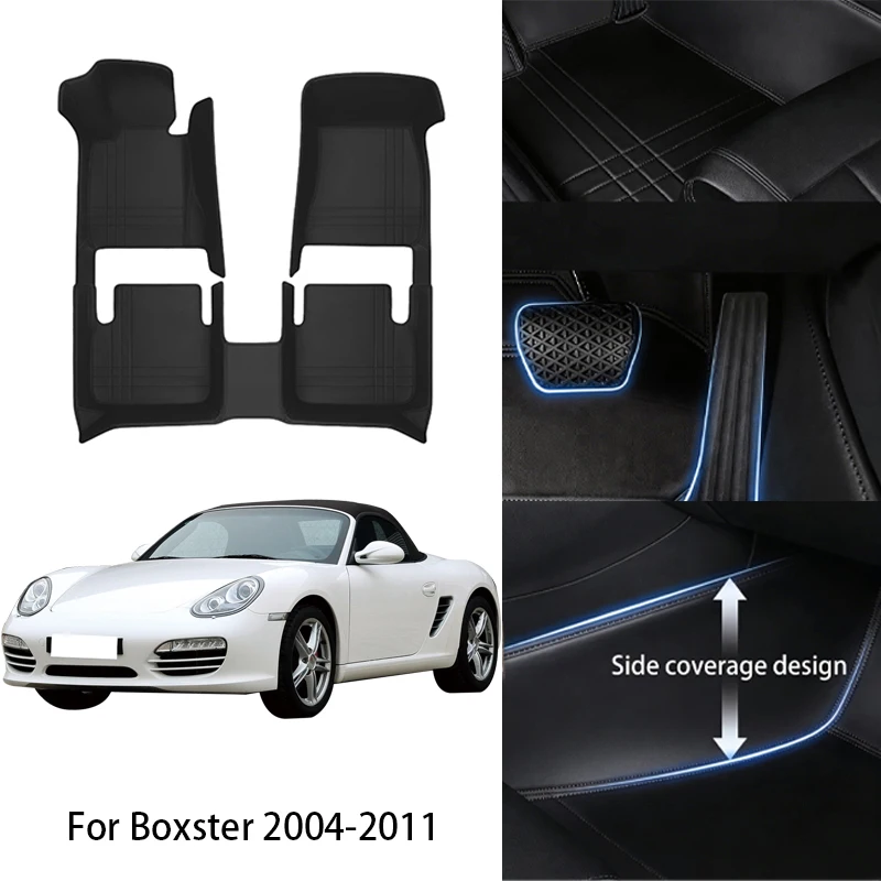 Custom Fit PU Leather Car Floor Mat For Porsche For Boxster Macan 2004 2011 2018 2026 Luxury Full Set Auto Interior Accessories