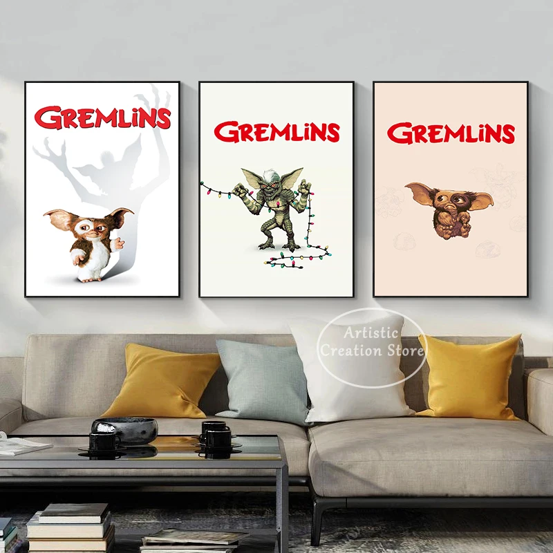 Classic Movie Gremlins Poster Art Canvas Painting Pictures and HD Prints Pictures for Modern Bar Cinema Bedroom Wall Home Decor