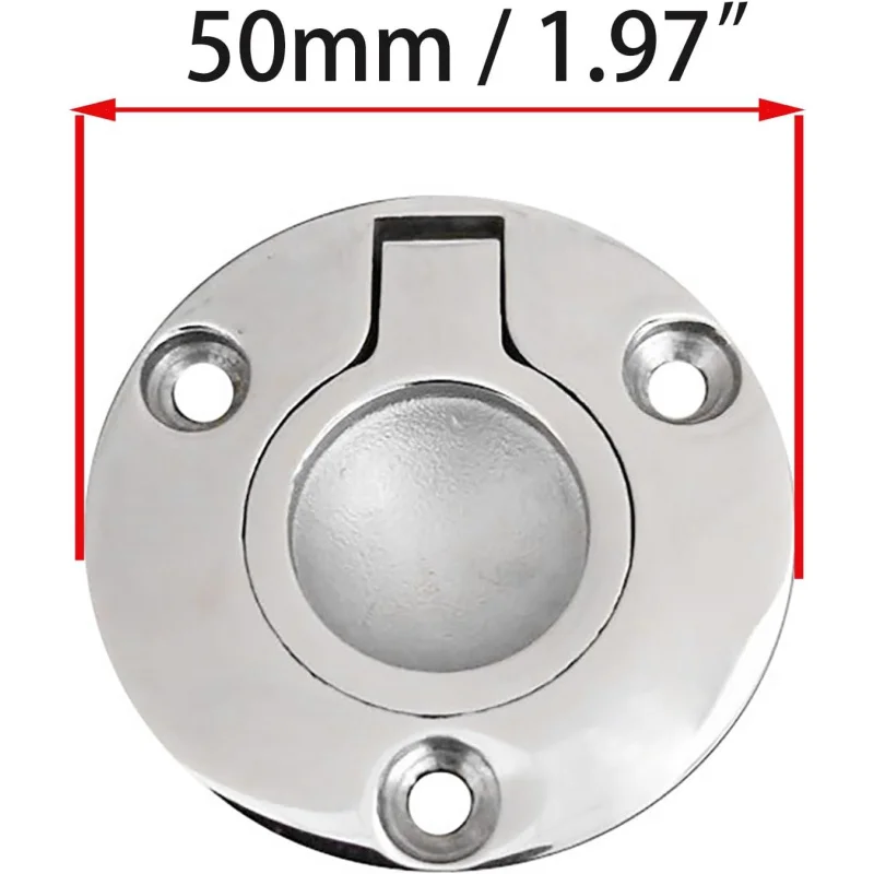 Flush Ring Pull Runder Bodengriff Edelstahl Einbauboote mit Schrauben (1 Stück)