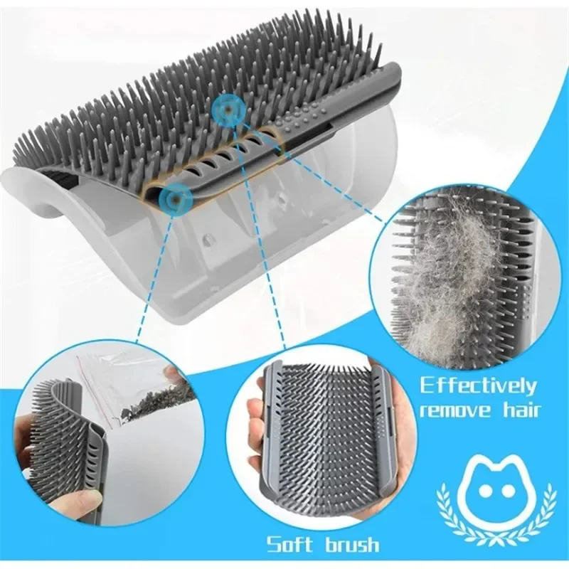 Dispositivo de autobelleza de masaje de esquina de gato suave, cepillo de aseo de hierba gatera, peine facial, SUMINISTROS DE ASEO de mascotas,