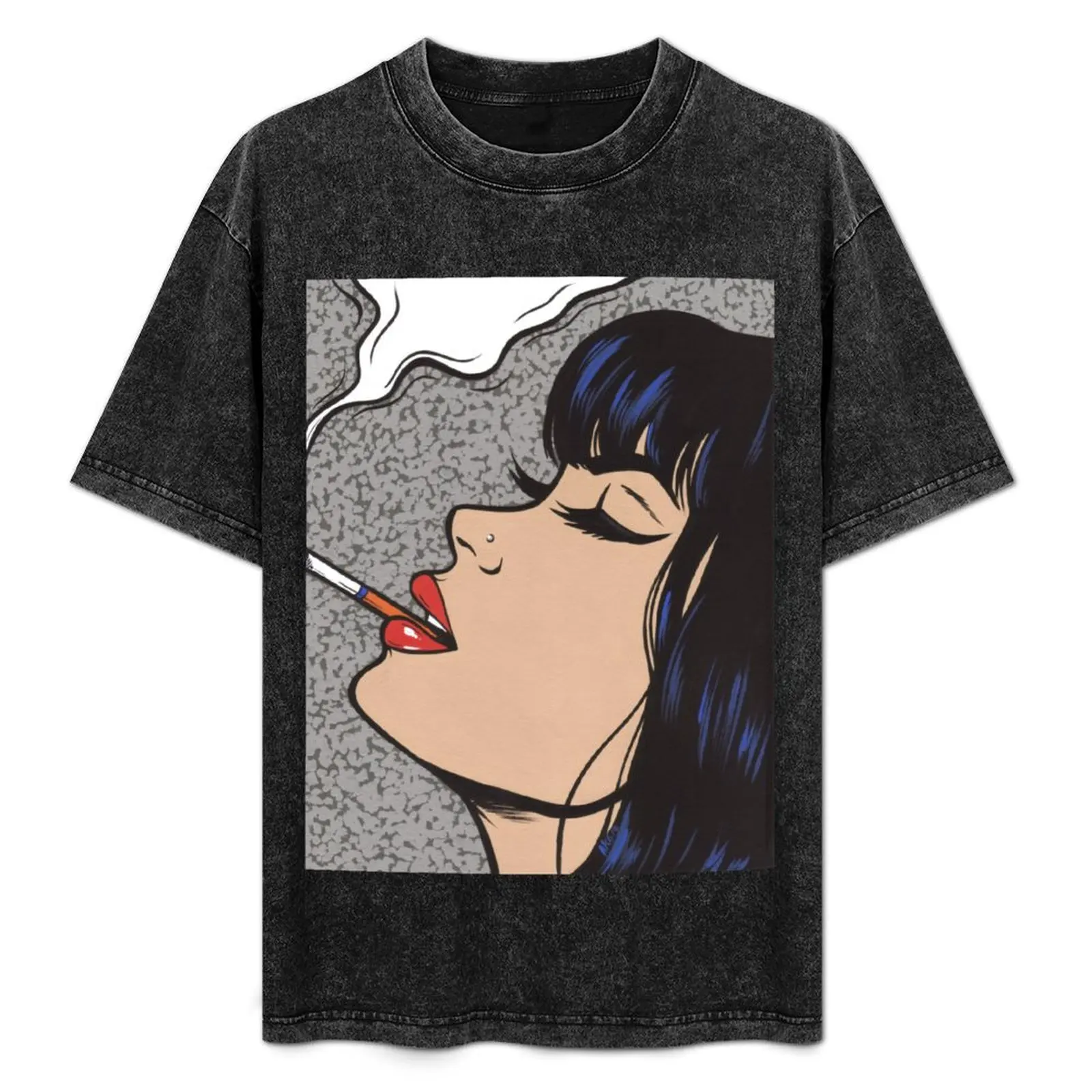 

Smoking Comic Pop Art Girl T-Shirt vintage vintage t shirts customs design your own plus size clothes mens t shirts pack