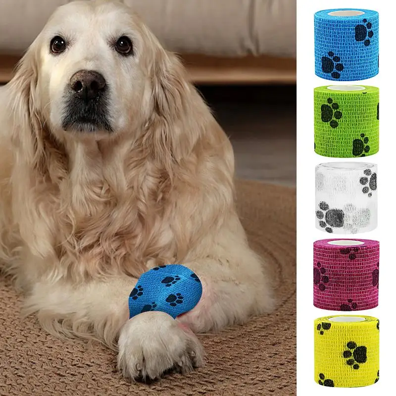 Vet Bandage Wrap Breathable Dog Bandage Shoes Vet Pet Wraps Dog Cohesive Bandage Multifunctional Pet Wound Care Bandage