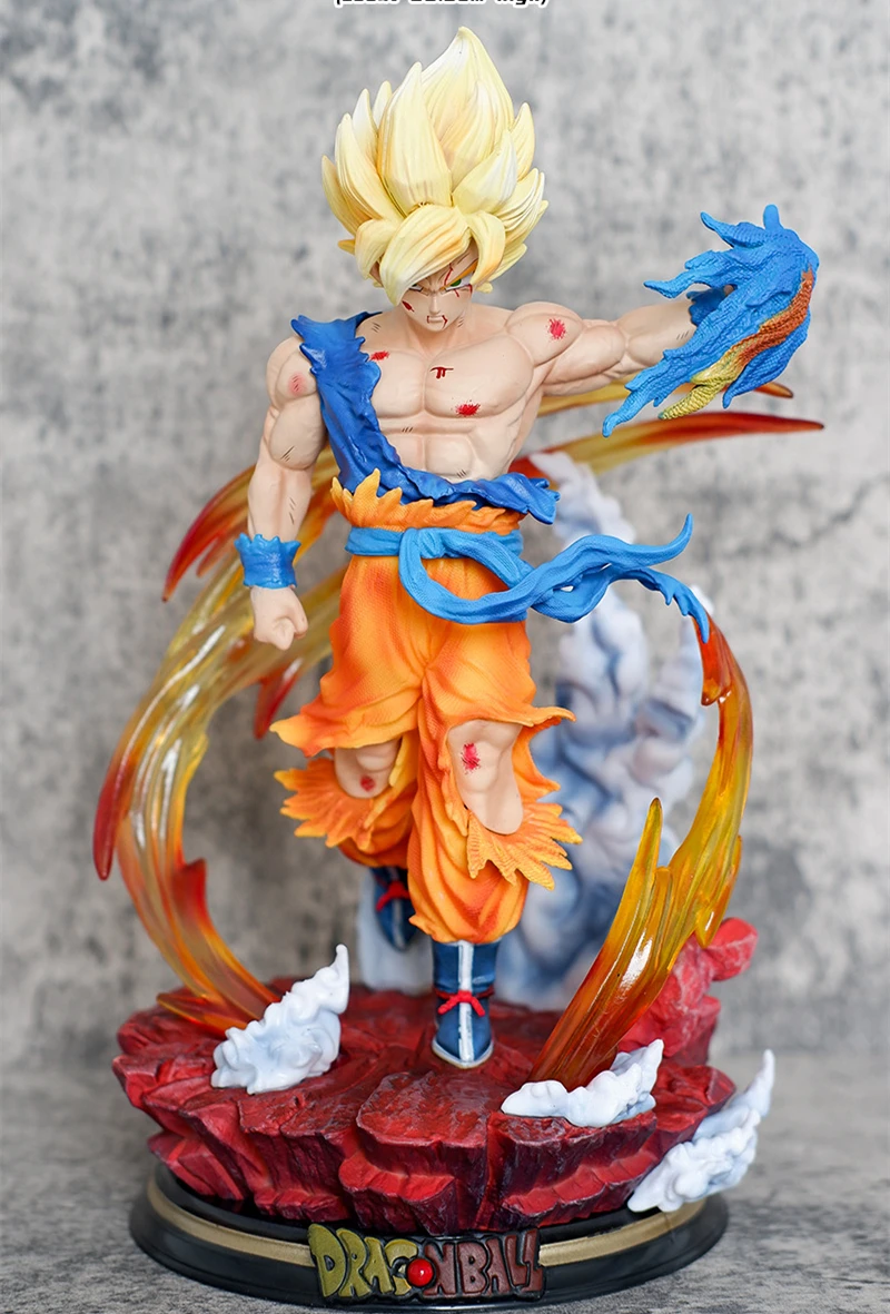 Anime Dragon Ball Z Super Saiyan Son Goku Battle Ver. GK PVC Action Figure Statue Collection Model Kids Toys Doll Gifts 25CM