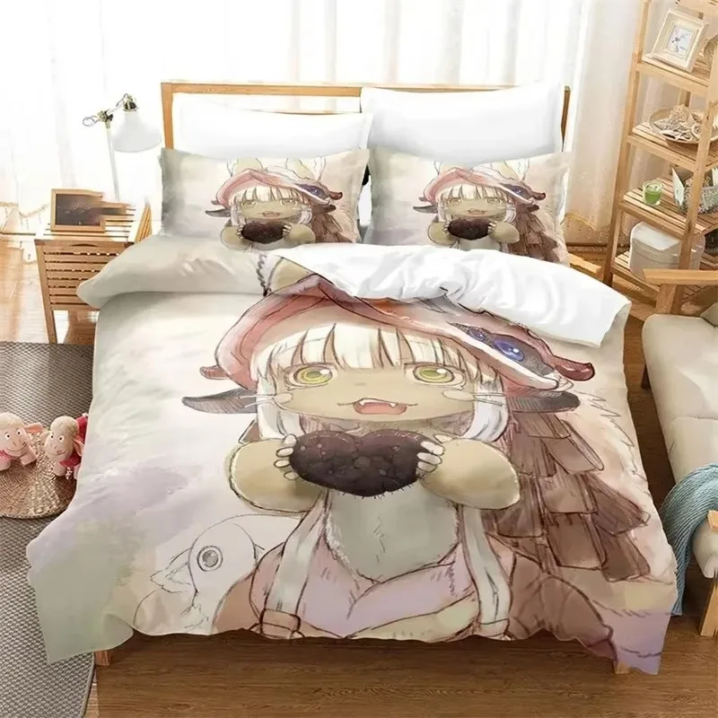 3D Print Made in Abyss Bedding Set,Duvet Cover Comforter Bed Set Quilt Cover Pillowcase,King Queen Twin Size Boys Girls Adultse