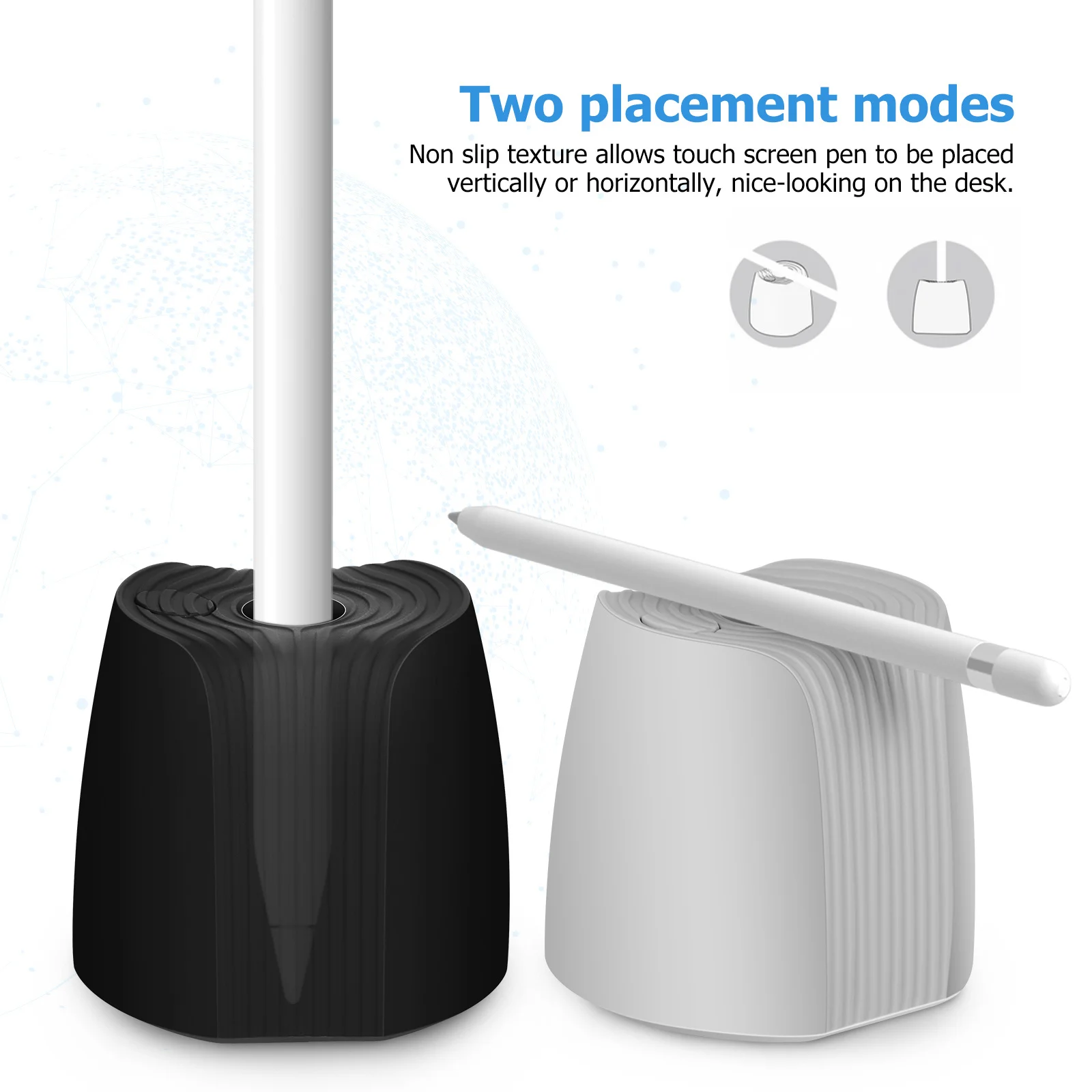 

2Pcs Electronic Pencil Stand Holder Made of Premium Silicone Non-Slip Desktop Dock for Stylus Pen Vertical Or Horizontal