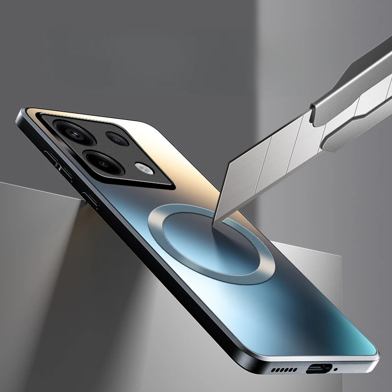 Etui magnetyczne dla Redmi Note 13 Pro Plus silikonowa matowa miękka powłoka do Redmi Note13Pro + bezprzewodowe ładowanie adsorpcyjne tylne etui