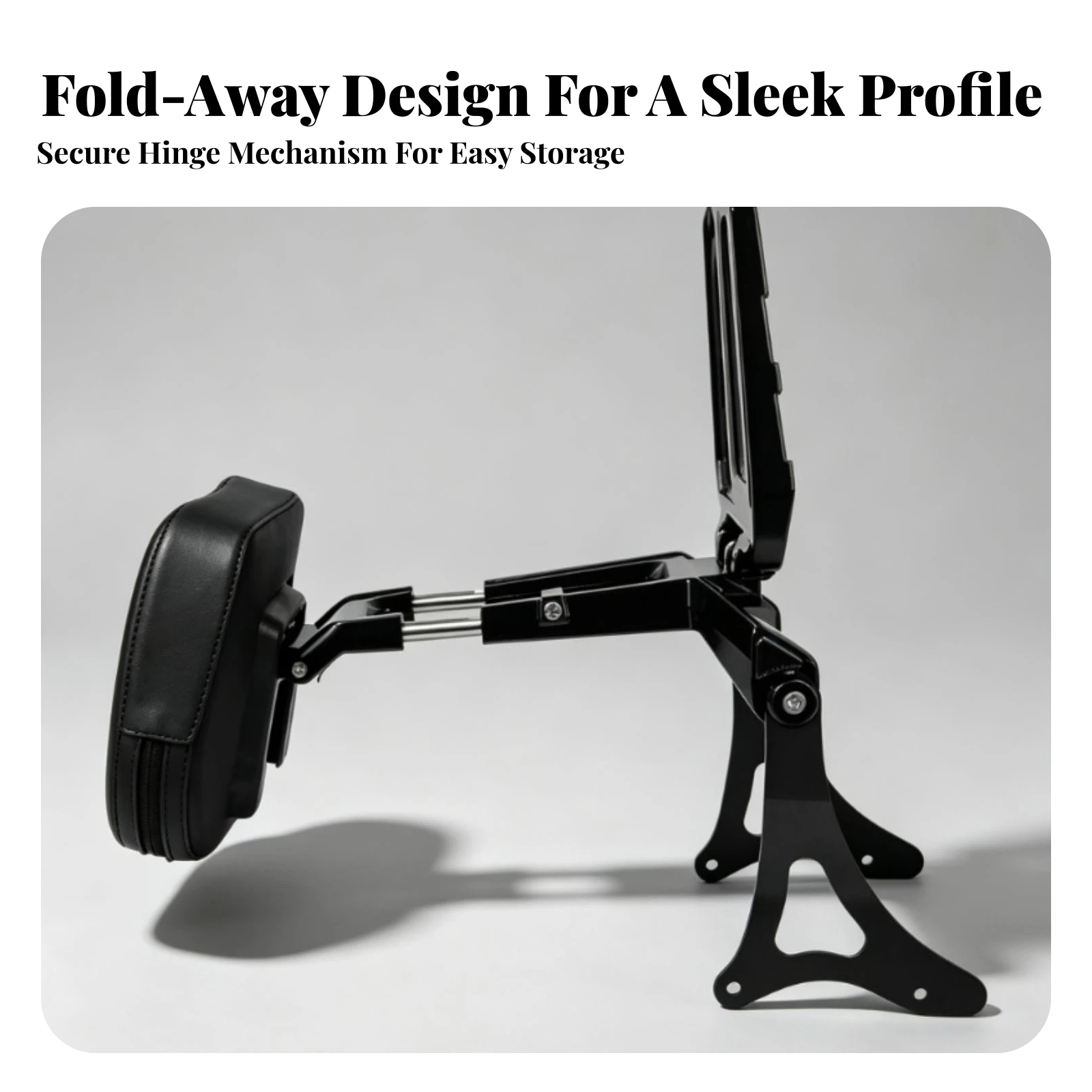 Motorcycle Backrest with Luggage Rack Stable Foldable Passenger Backrest Accessory Sturdy for Passengers, Road Trips
