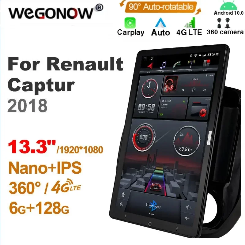 Rotatable 13.3'' Ownice Android 10.0 Car Multimedia for Renault Captur 2018 Auto Radio Audio 4G LTE 360 Optical Coaxial No DVD