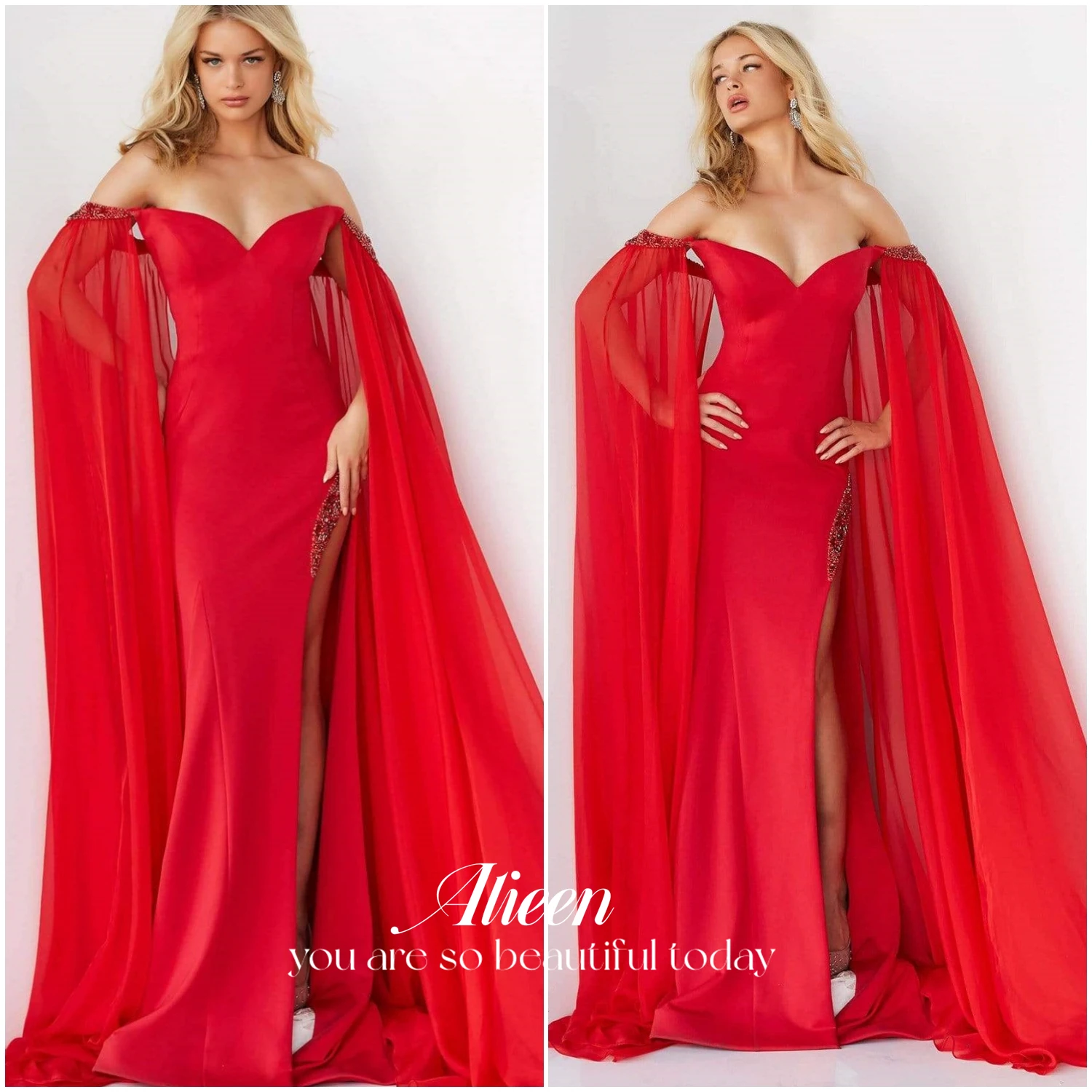 

Aileen Ball Gown Evening Dresses Woman Elegant Party Dress for Women 2024 Sexy Mermaid Red Slit Long Dresses for Special Events
