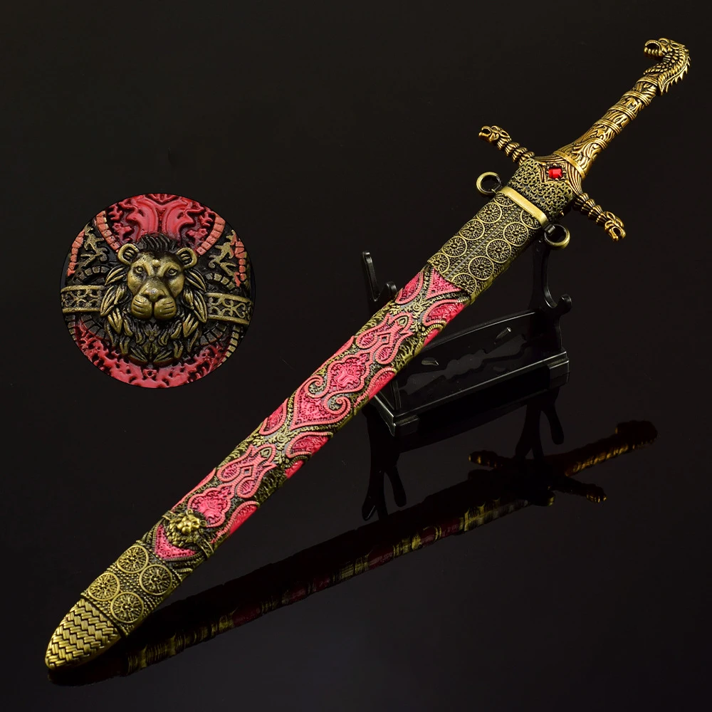 30cm Nowa Gra Power Oathkeeper Miecz Stal Damasceńska Akcesoria Metalowy Model i Rekwizyty Dekoracja Biurka Ozdoby Prezenty Zabawki