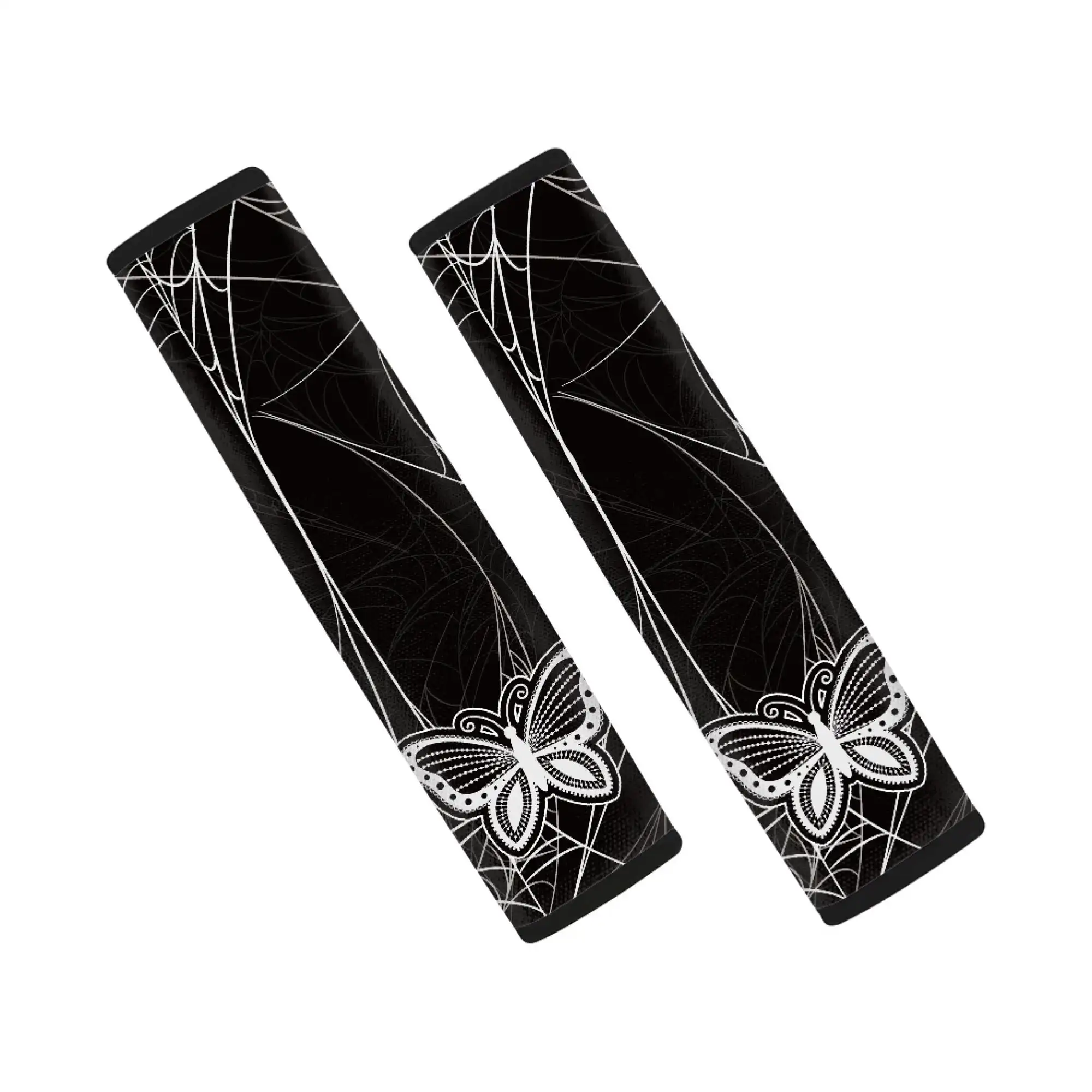 Halloween Car Seat Belt Pads with Spider Web Butterfly, Set of 4 Skin-friendly Breathable Covers Compatible