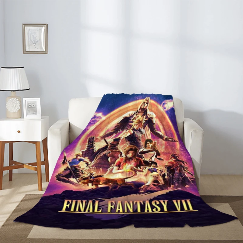 

Thick Blanket Video Game Warm Winter Blankets Final Fantasy VII Microfiber Bedding Knee Sofa Fleece Fluffy Soft Decorative Home