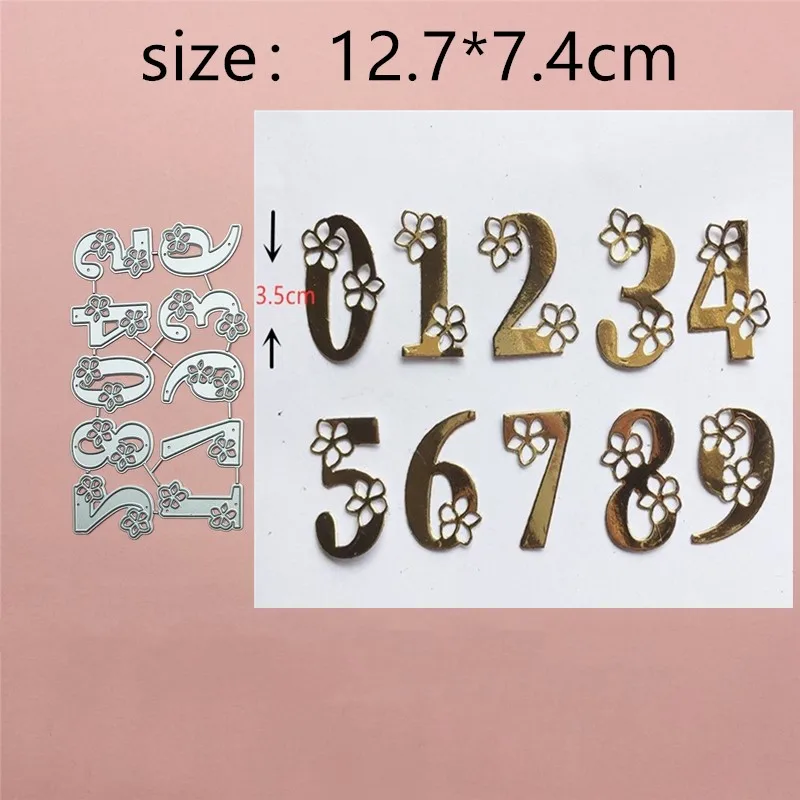 

Flower Hollow Out Number Metal Cut Dies Stencils for Scrapbooking Stamp/Photo Album Decorative Embossing DIY Paper Cards