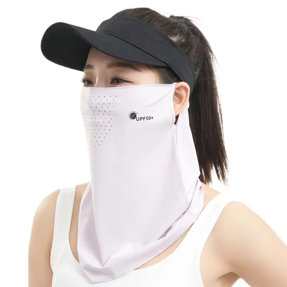 Letter Summer Ice Silk Face Mask Breathable Fishing Face Shield Sunscreen Face Veil Climbing Mask Veil Hiking Face Scarves