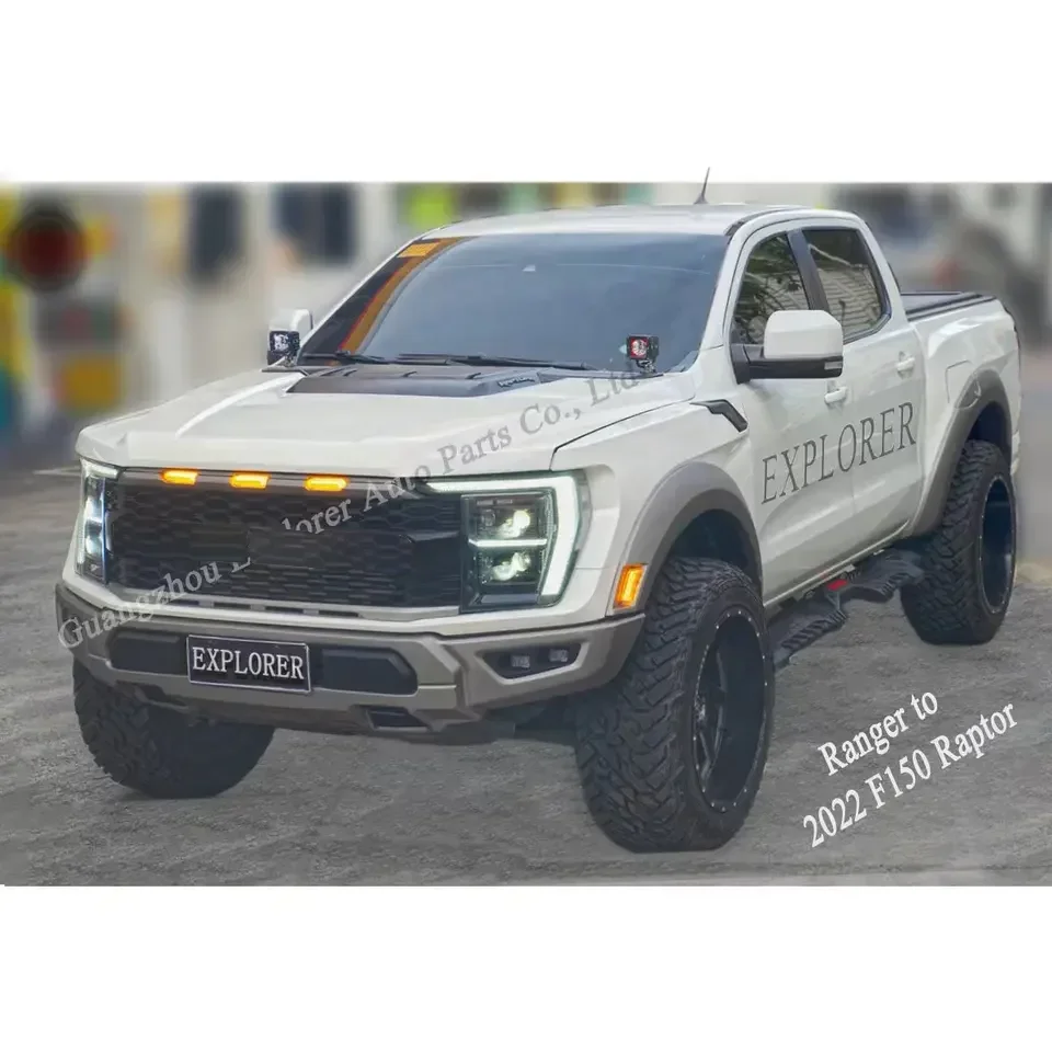 Ranger T6 T7 T8 convert to 2023 F150 Raptor Facelift Bodykit for Ranger 2012-2021 upgrade F150 gu3 T9 2023 Steel body kit