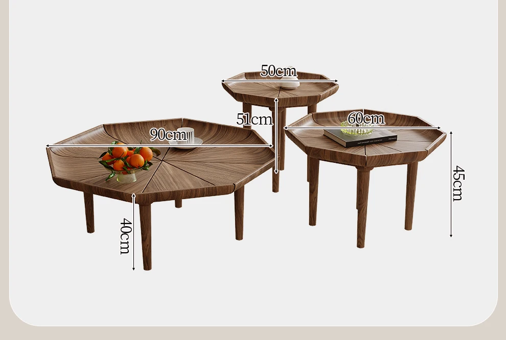 طاولة القهوة الفاخرة الحديثة الخشبية الصلبة الإبداعية للمنزل غرفة المعيشة طاولة القهوة مركز طاولة الشاي مجموعة تصميم بسيط للمنزل #6