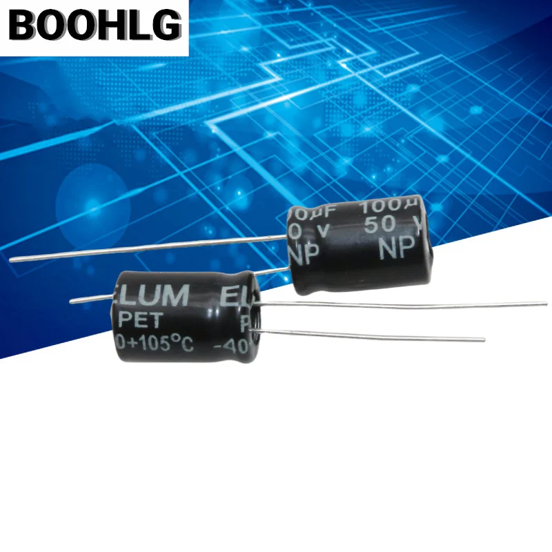 20PCS ELUM speaker audio frequency division NP non-polar electrolytic capacitor 50v 100uf 8X11mm