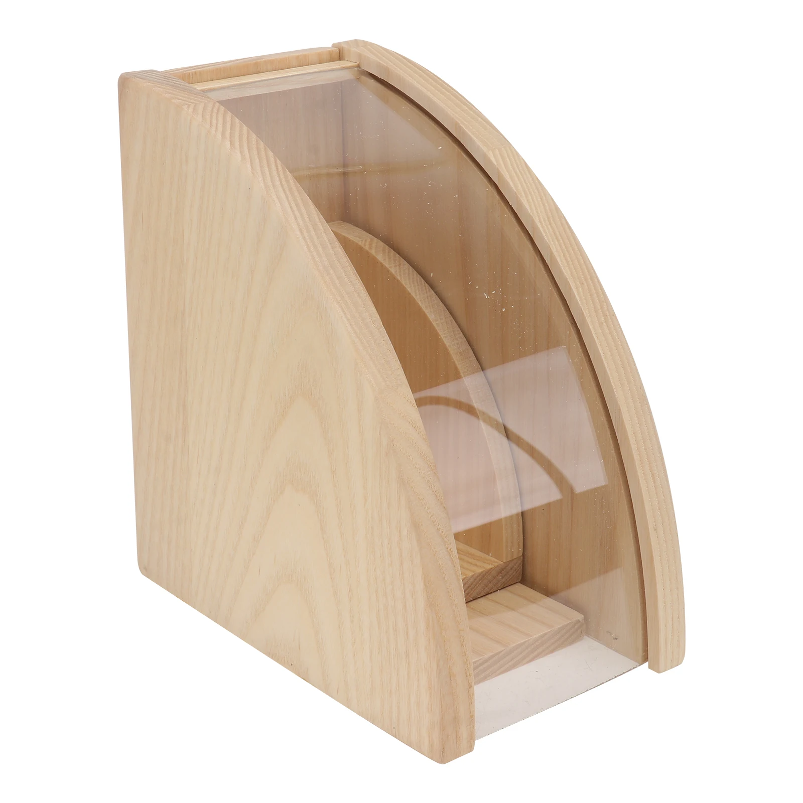 Wooden Acrylic Coffee Filter Paper Box Unbleached Holder Sectorial Dripper Papers Office Machine Storage Dustproof