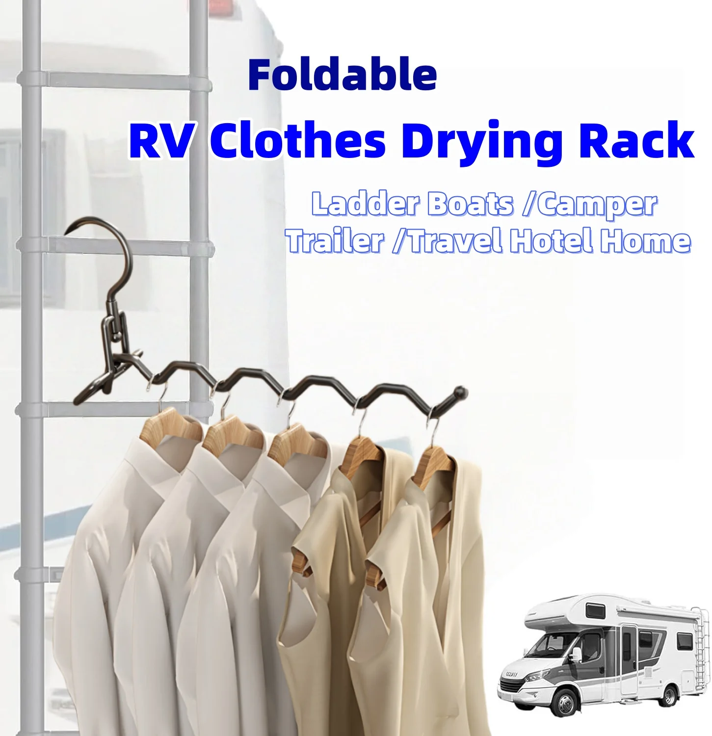 RV طوي الملابس تجفيف الرف المحمولة التخييم المنظم الداخلي اكسسوارات ل سلم قارب مقطورة معدات التخييم متنقل قافلة #1