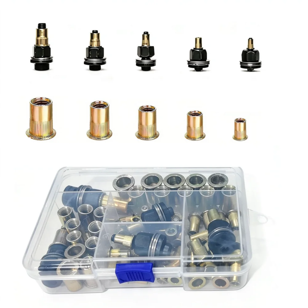 Carbon Steel Rivnut Assortment Kit Professional Threaded Inserts Hardware Fasteners For Auto Maintenance Solutions