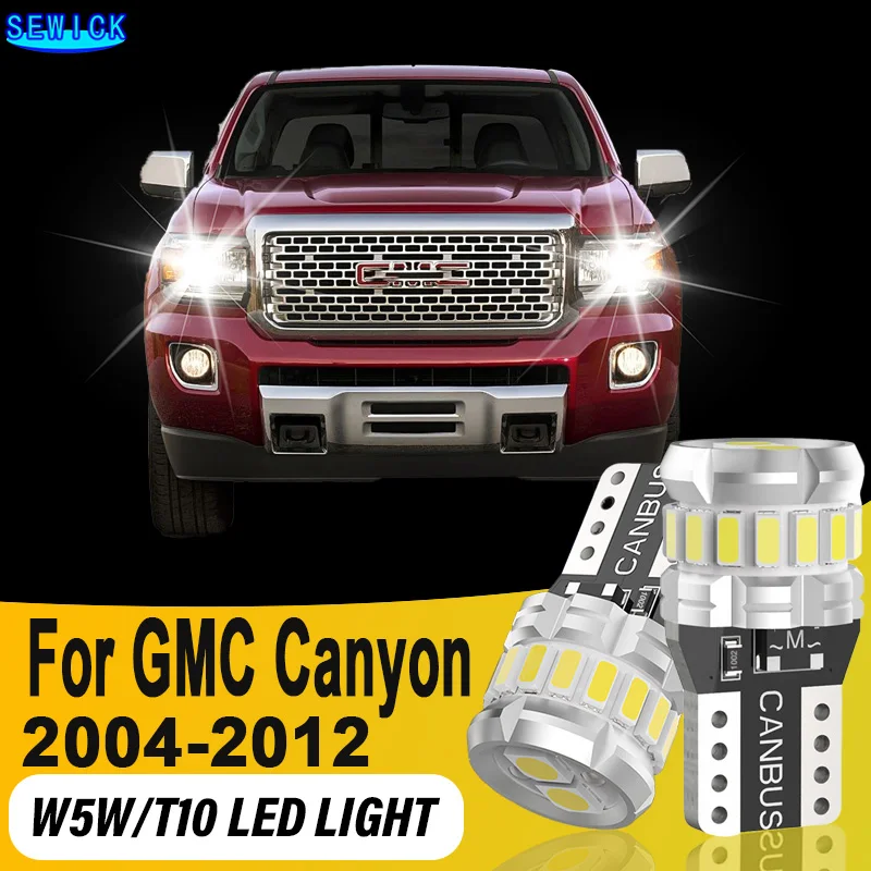 

2x For GMC Canyon 2004 2005 2006 2007 2008 2009 2010 2011 2012 Lights T10 194 Led Canbus Car White Instrument Parking Clearance
