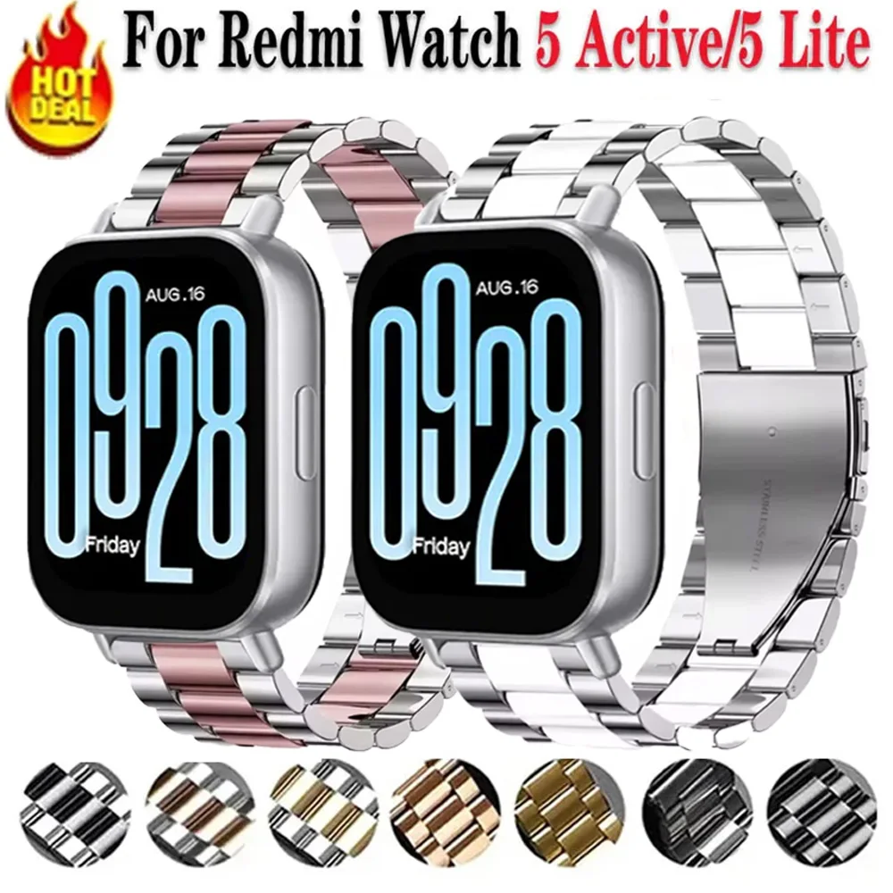 22mm Edelstahl-Armband für Redmi Watch 5 Active 5 Lite Metallisches Komfortables Armband Amazfit Active Max Xiaomi Watch 5 S5 S4 S3