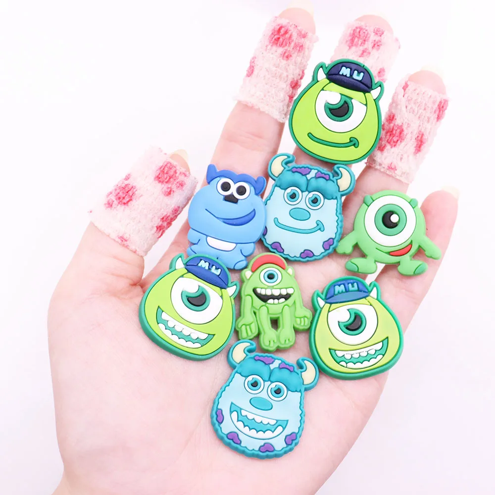 1-8PCS Miniso Disney Monsters, Inc Sullivan PVC Shoe Charms For Clogs Pins Hole Slipper Decoration Sandals Shoes Accessories