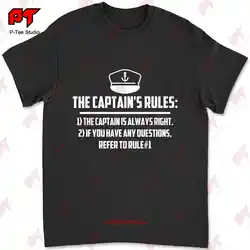 Captain Rules Boat Skipper Sail Yacht New S Funny Cotton Truck Driver T-shirt Tee XO73