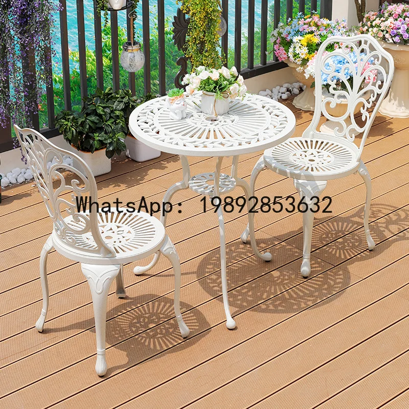 YFY Outdoor Table and Chair Set for  Table and Chair Combination for Terrace, Garden, Milk Tea Shop, Villa