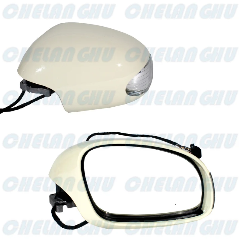 For VW Beetle 2006 2007 2008 2009 1 Pair 7 Pins Cream Beige Painted Heated Power Adjust Reversing Mirror Assembly