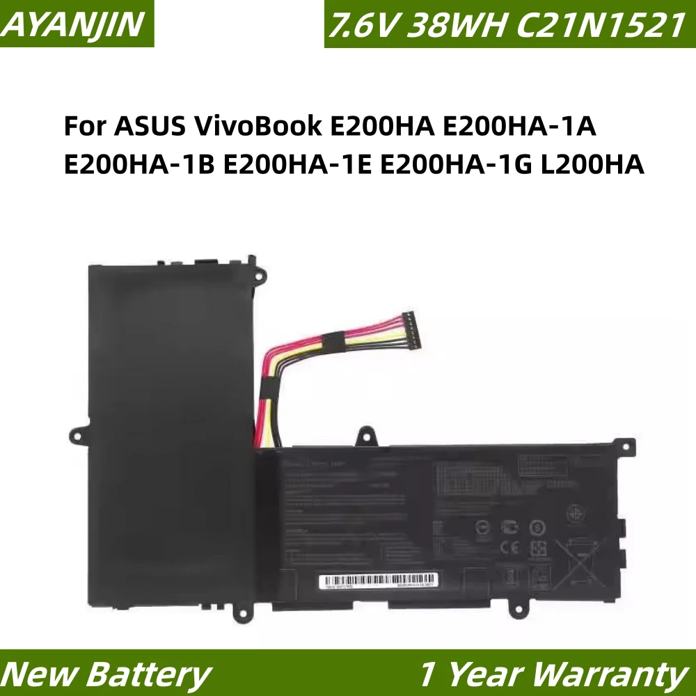 C21N1521 7.6V 38Wh 5000mAh Laptop Battery For Asus VivoBook E200HA-1A E200HA E200HA-1B E200HA-1G E200HA-1E