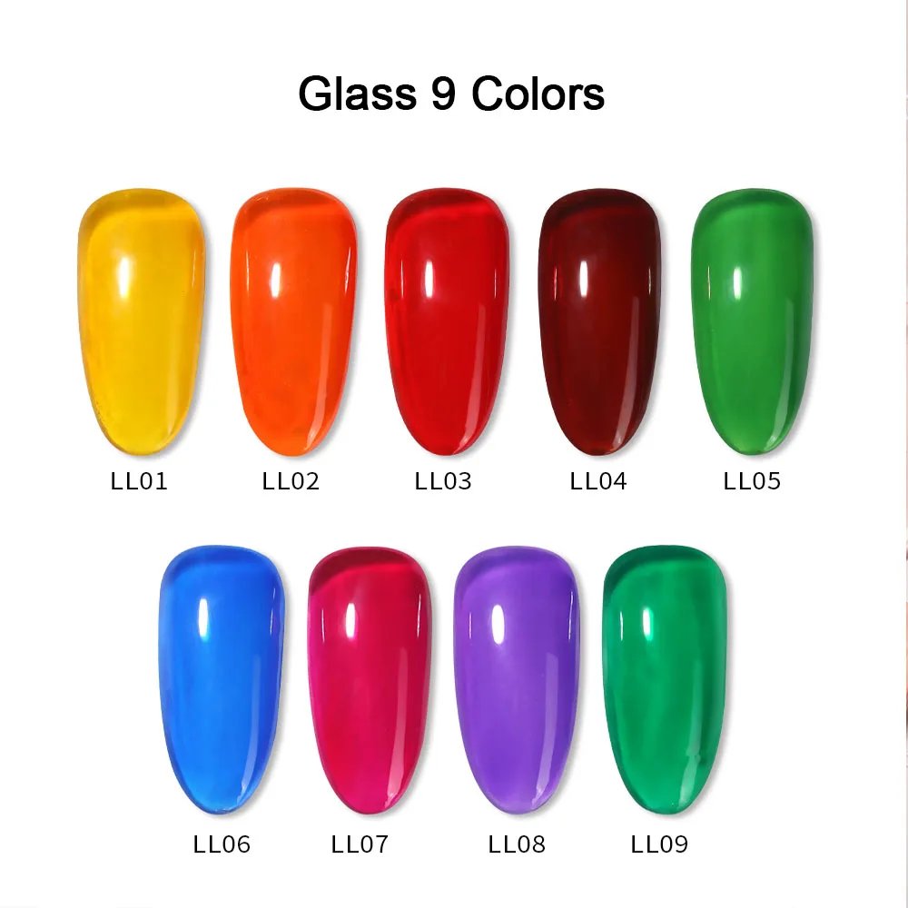 Vendeeni 9 Kleuren Kleurrijke Glas Serie Gel Nagellak Transparante Uv Led Soak Off Gel Vernis Jelly Nail Art Gel lak 15Ml